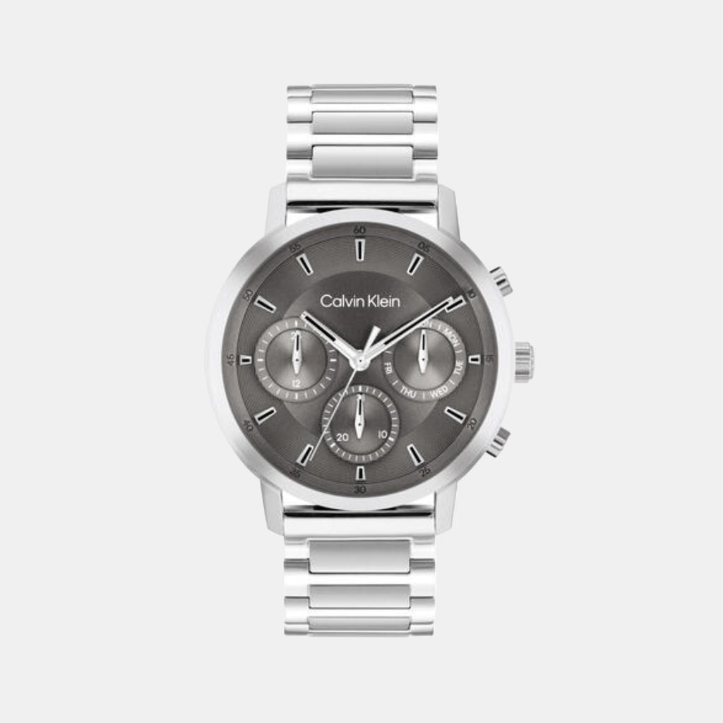 Gauge Men Quartz Grey Dial Multi-Function Stainless Steel Watch 25200493