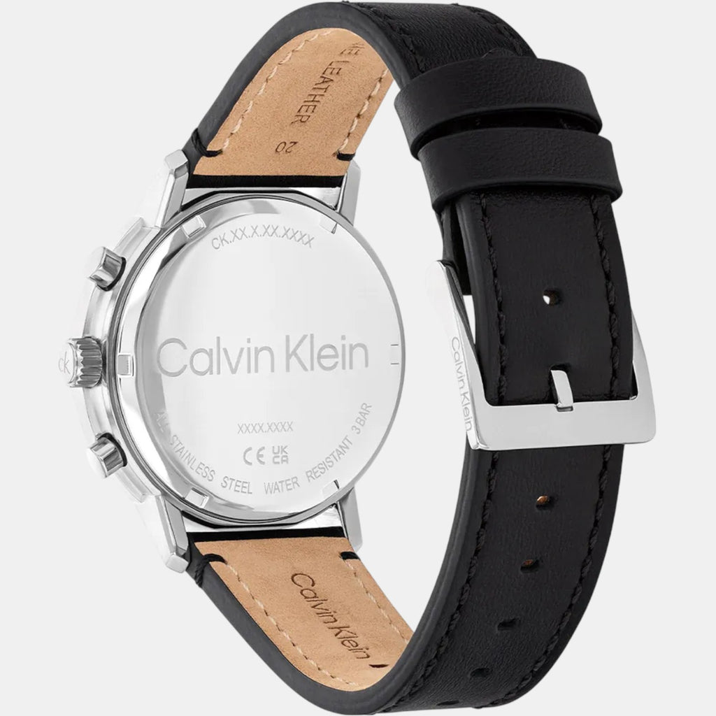 Gauge Men Quartz Blue Dial Multi-Function Leather Watch 25200497