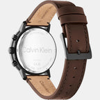 Gauge Men Quartz Grey Dial Multi-Function Leather Watch 25200498