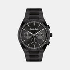 Distinguish Men Quartz Black Dial Multi-Function Stainless Steel Watch 25200505