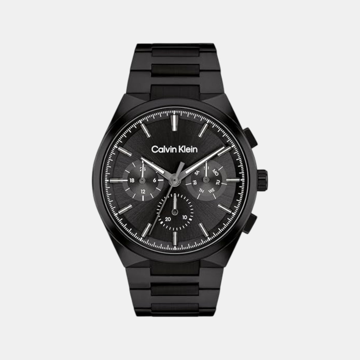 Distinguish Men Quartz Black Dial Multi-Function Stainless Steel Watch 25200505