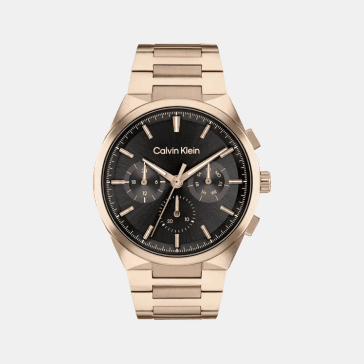 Distinguish Men Quartz Black Dial Multi-Function Stainless Steel Watch 25200506