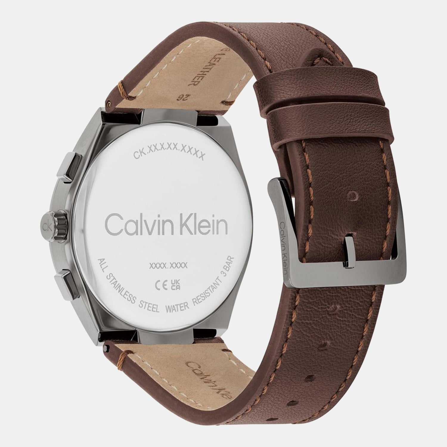 Distinguish Men Quartz Grey Dial Multi-Function Leather Watch 25200508