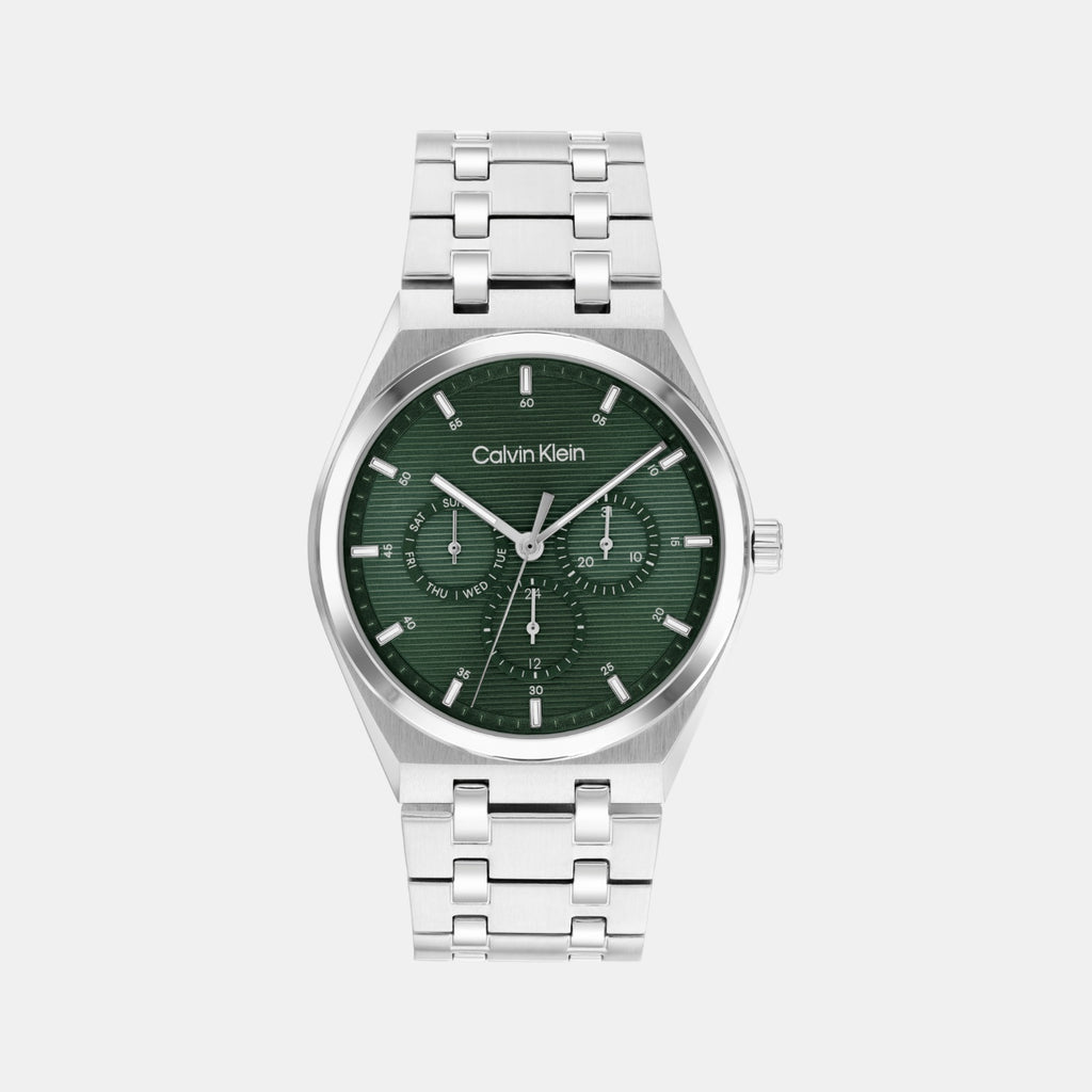 Ck Motion Men Quartz Green Dial Multi-Function Stainless Steel Watch 25200521