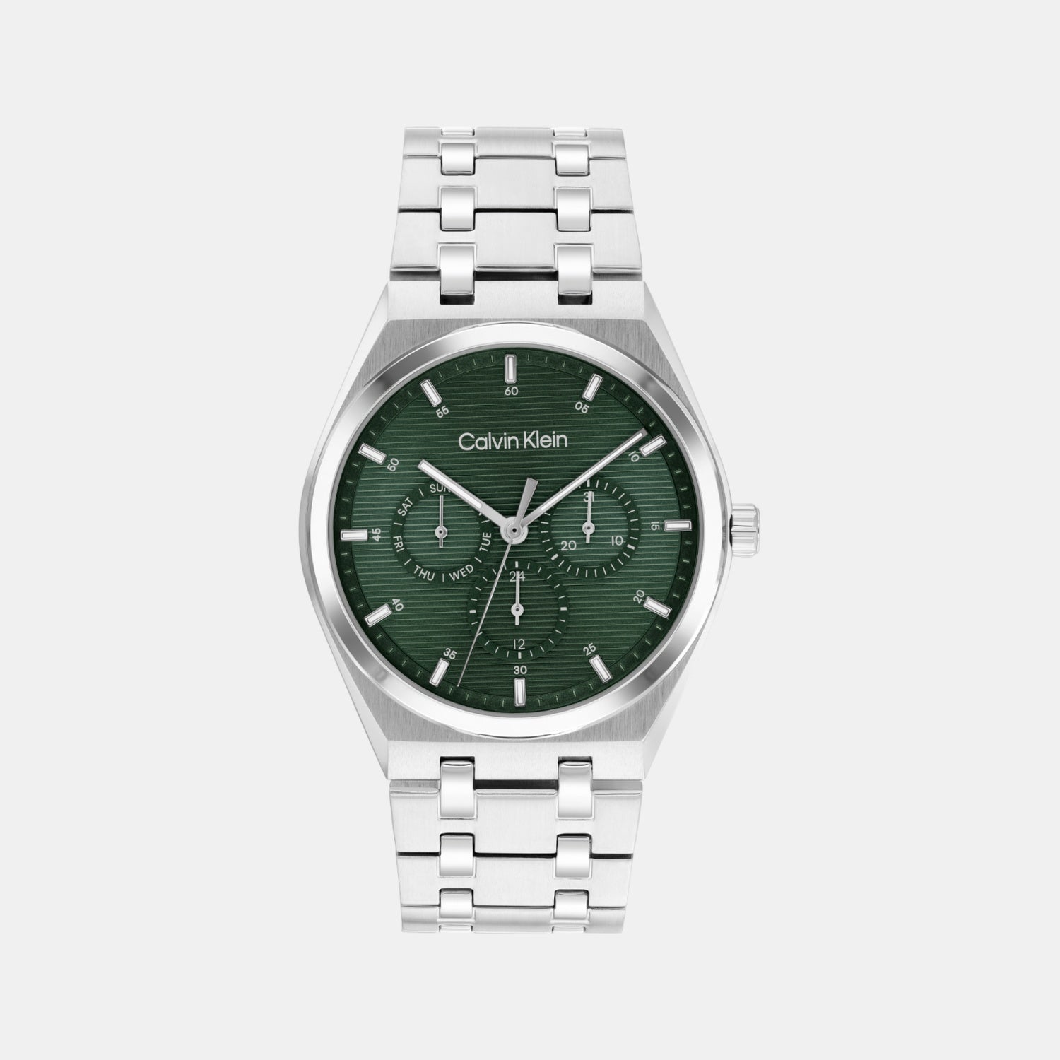 Ck Motion Men Quartz Green Dial Multi-Function Stainless Steel Watch 25200521