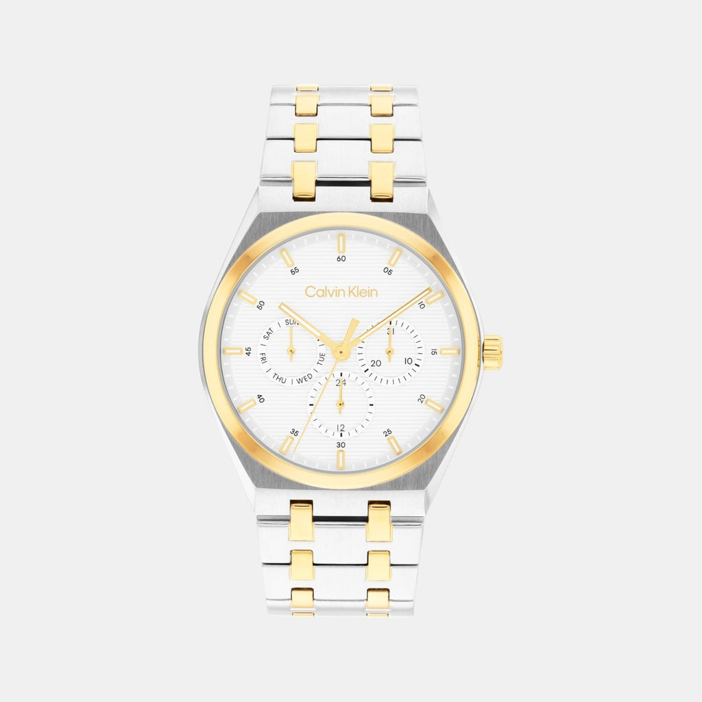 Ck Motion Men Quartz White Dial Multi-Function Stainless Steel Watch 25200533