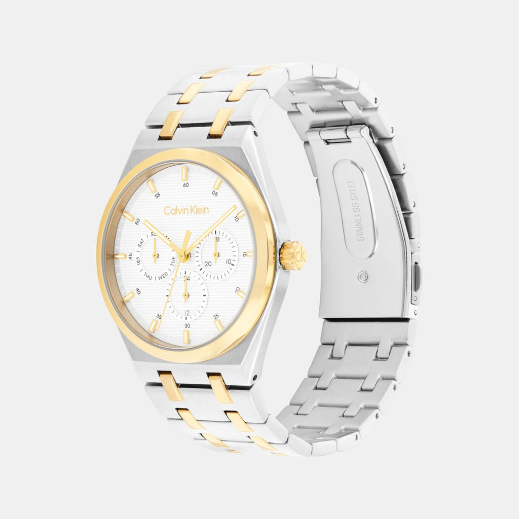 Ck Motion Men Quartz White Dial Multi-Function Stainless Steel Watch 25200533