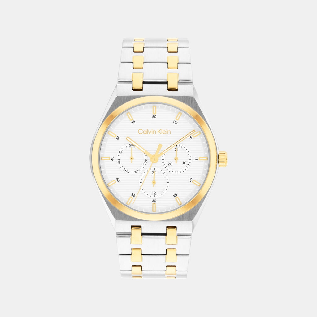 Ck Motion Men Quartz White Dial Multi-Function Stainless Steel Watch 25200533