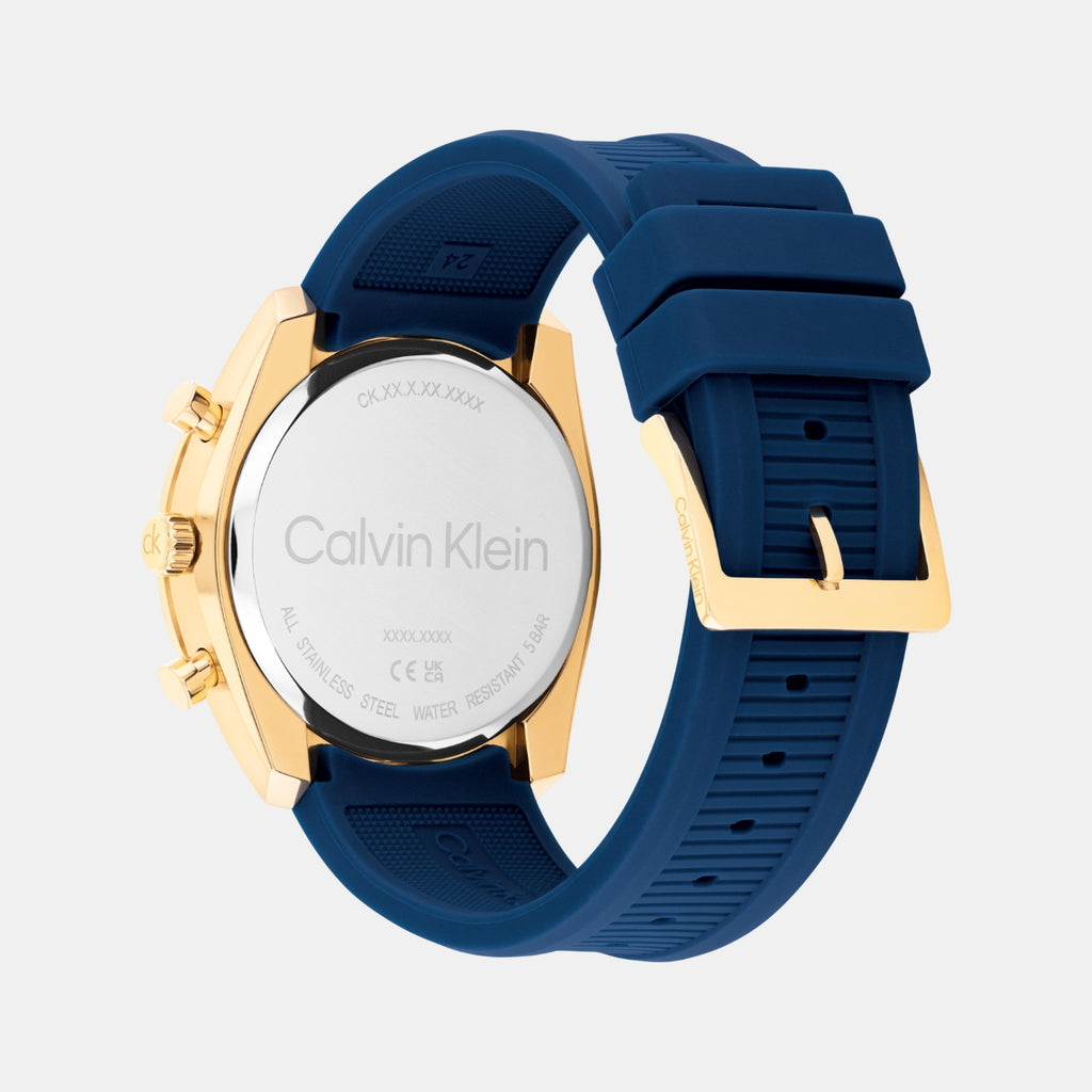 Ck Flex Men Quartz Blue Dial Multi-Function Silicone Watch 25200534