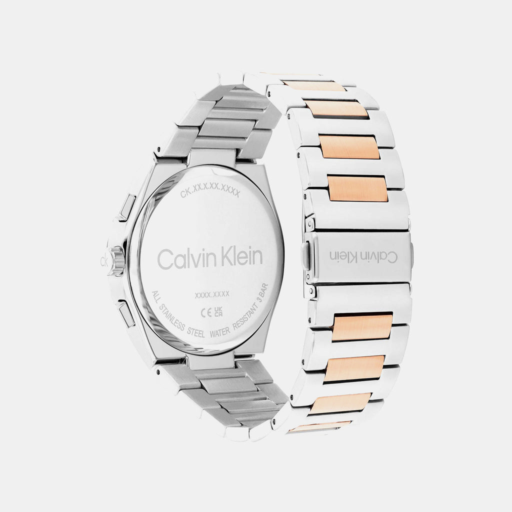 Distinguish Men Quartz Gunmetal Dial Multi-Function Stainless Steel Watch 25200536