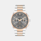 Distinguish Men Quartz Gunmetal Dial Multi-Function Stainless Steel Watch 25200536