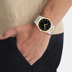 Empower Men Quartz Black Dial Analog Stainless Steel Watch 25200544