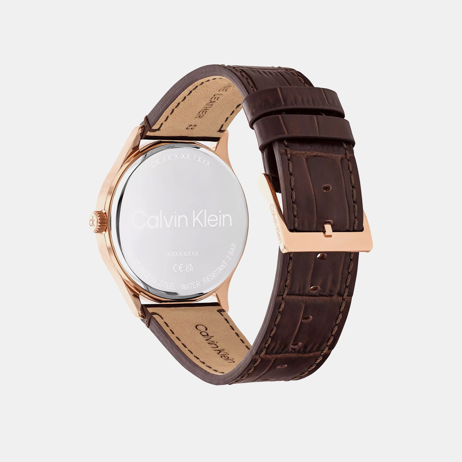 Ck Tailored Men Quartz Silver Dial Analog Leather Watch 25200553