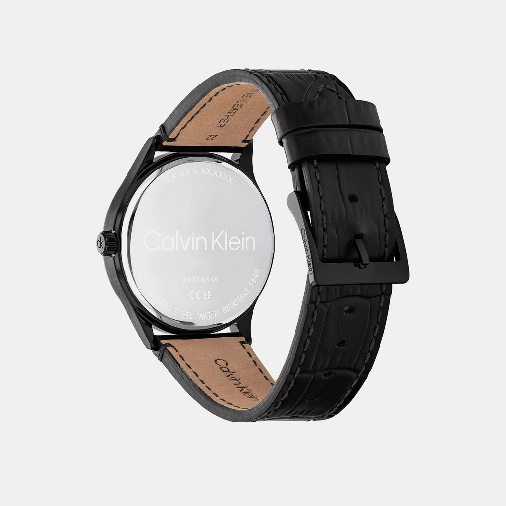 Ck Tailored Men Quartz Black Dial Analog Leather Watch 25200555