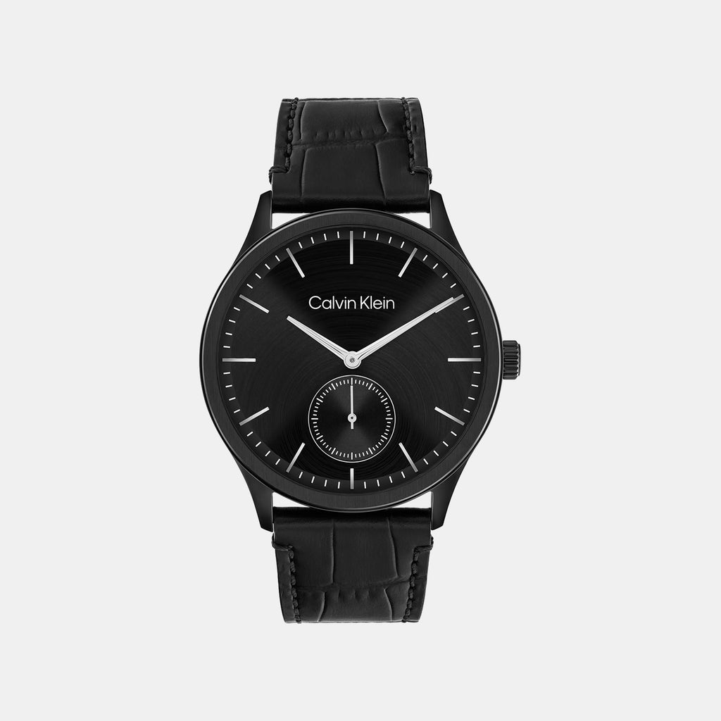 Ck Tailored Men Quartz Black Dial Analog Leather Watch 25200555