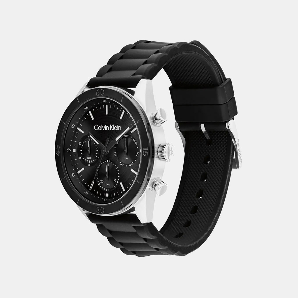 Performance Men Quartz Black Dial Analog Silicone Watch 25200559