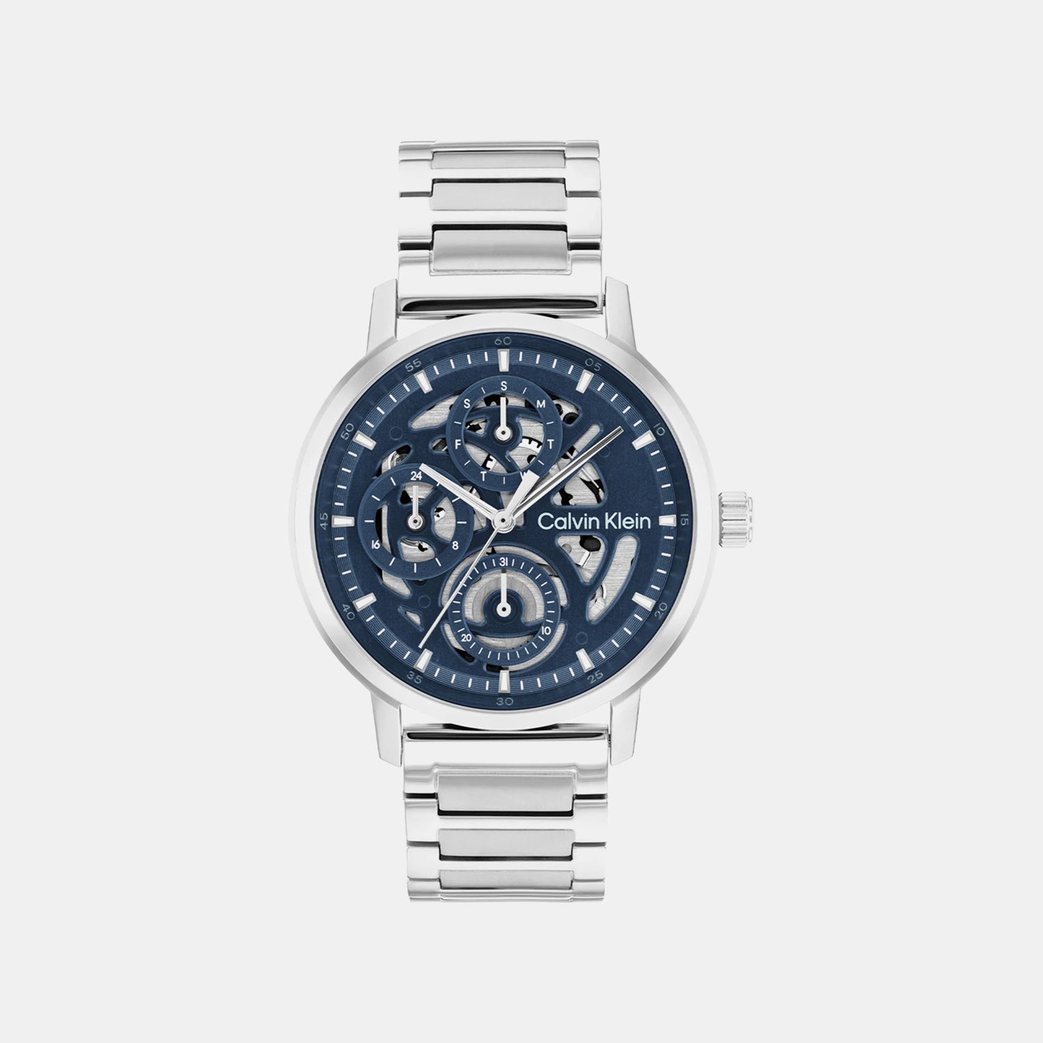Men Quartz Blue Dial Analog Stainless Steel Watch 25200562