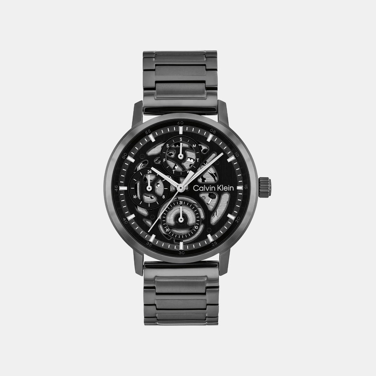 Gauge Men Quartz Black Dial Multi-Function Stainless Steel Watch 25200563