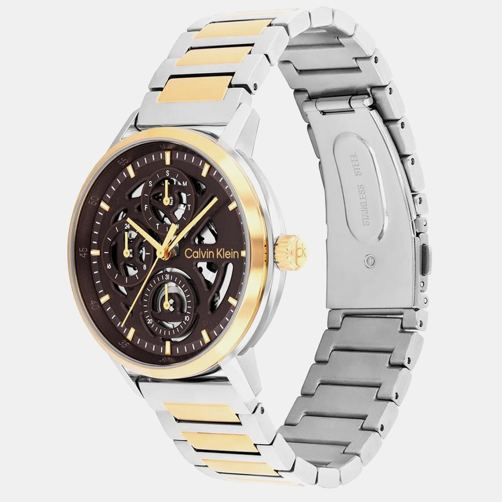 Gauge Men Quartz Brown Dial Multi-Function Stainless Steel Watch 25200564