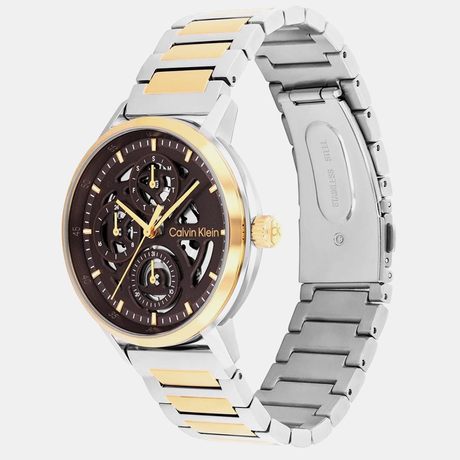 Gauge Men Quartz Brown Dial Multi-Function Stainless Steel Watch 25200564