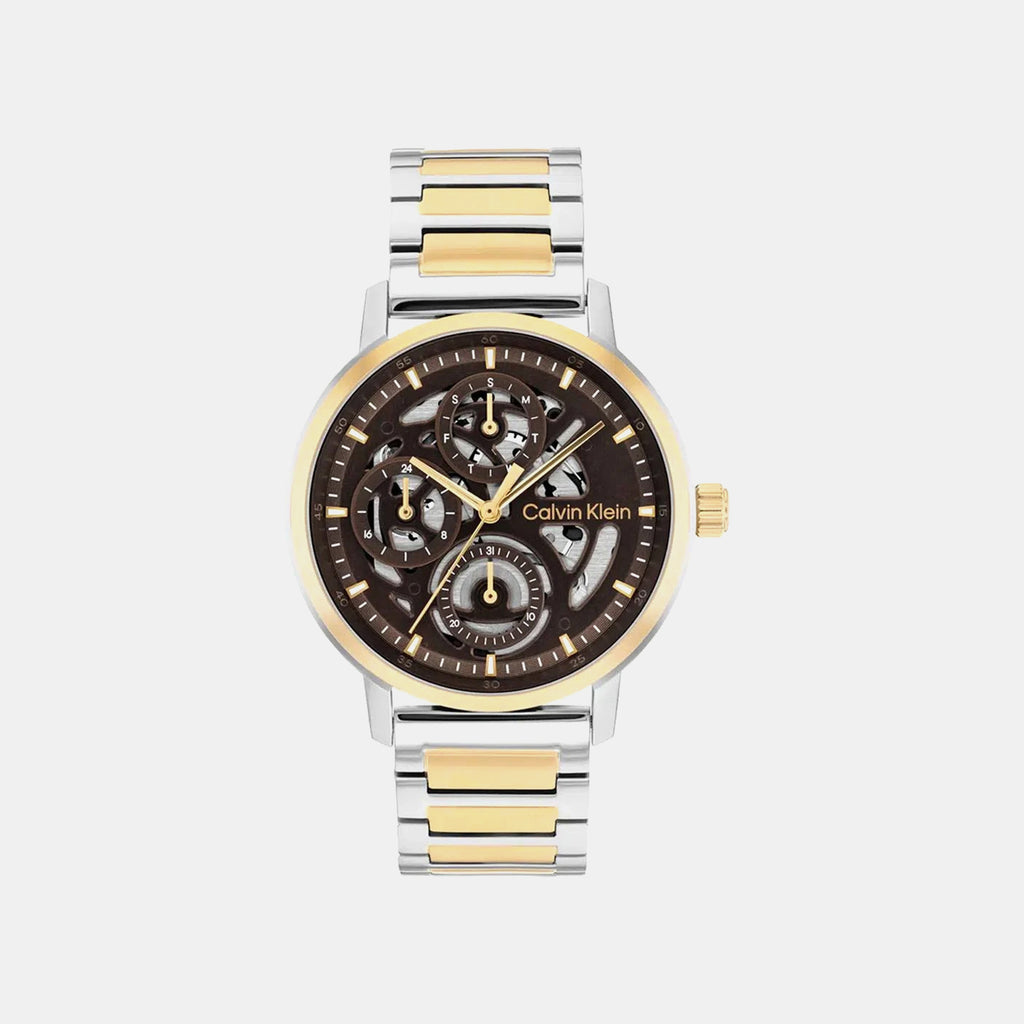 Gauge Men Quartz Brown Dial Multi-Function Stainless Steel Watch 25200564