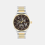 Gauge Men Quartz Brown Dial Multi-Function Stainless Steel Watch 25200564
