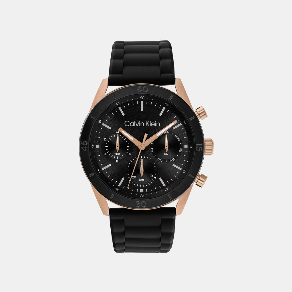 Performance Men Quartz Black Dial Analog Silicone Watch 25200567