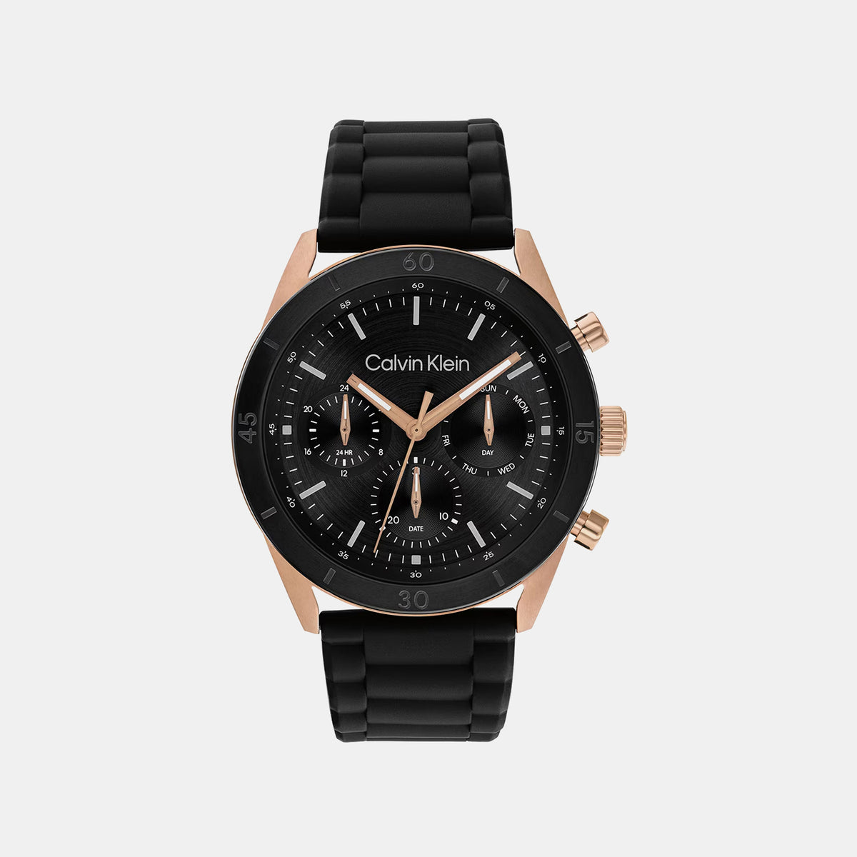 Performance Men Quartz Black Dial Multi-Function Silicone Watch 25200567
