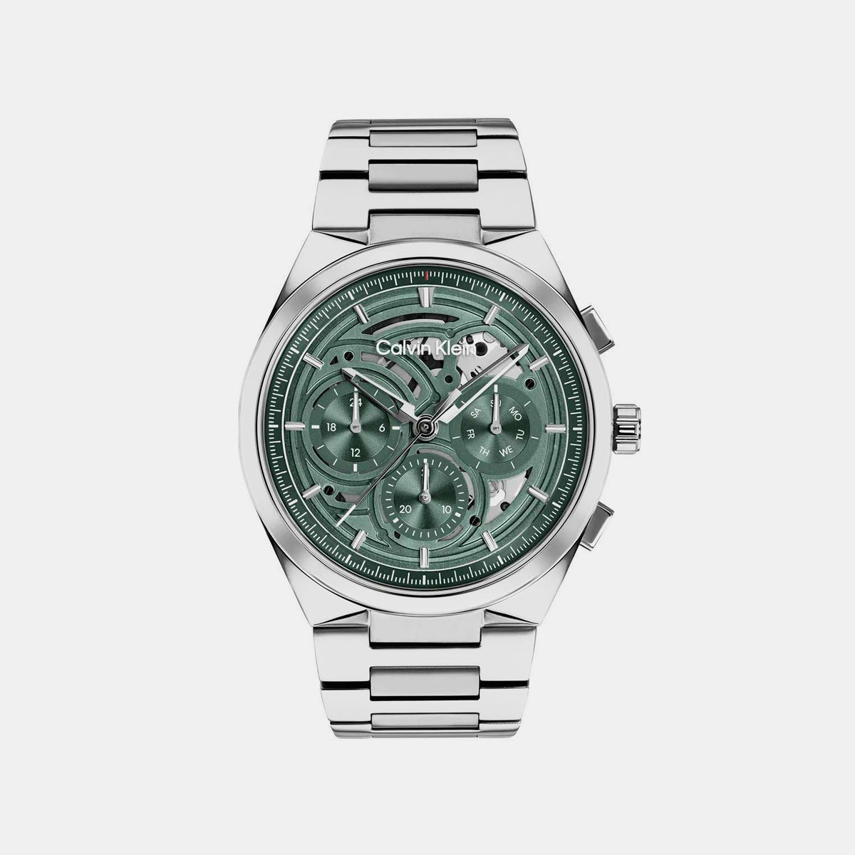 Men Quartz Green Dial Chronograph Stainless Steel Watch 25200572