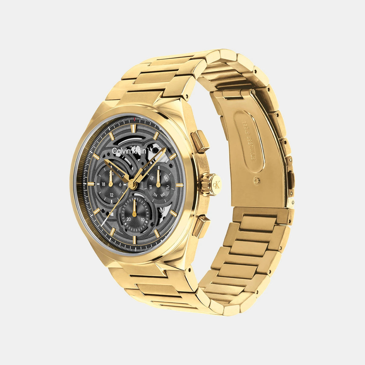 Men Quartz Grey Dial Chronograph Stainless Steel Watch 25200573