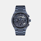 Men Quartz Blue Dial Chronograph Stainless Steel Watch 25200574