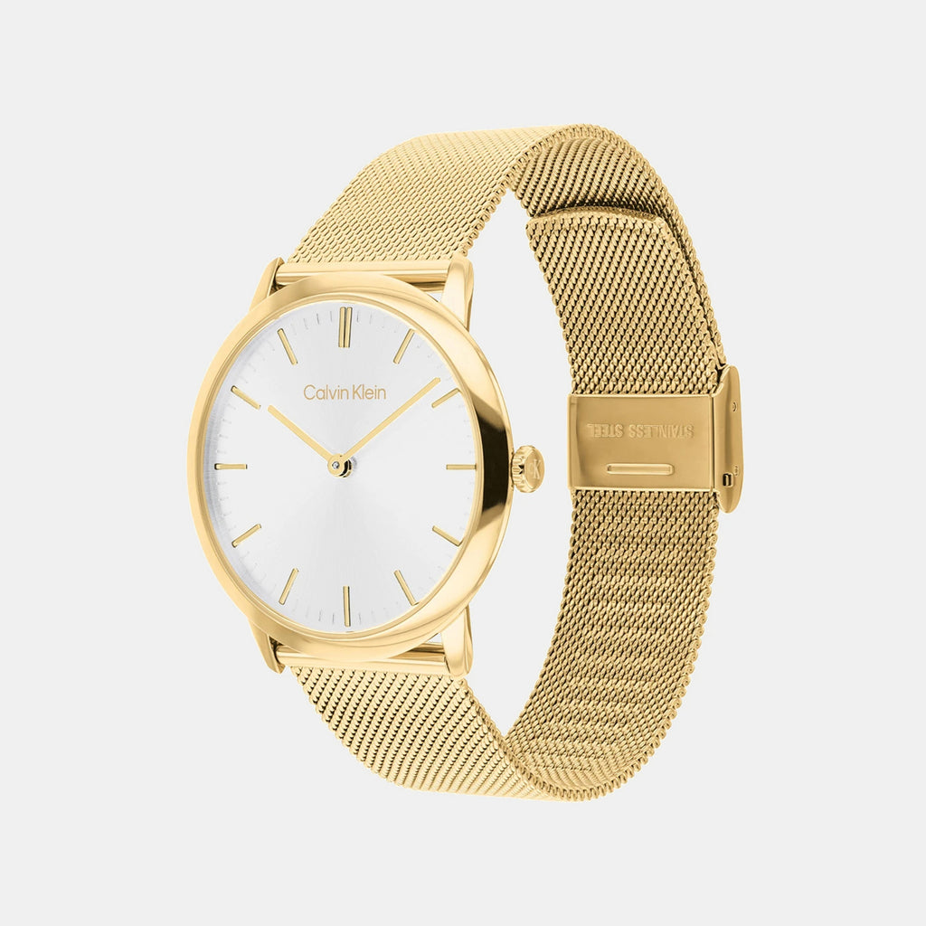 Men Quartz Silver Dial Analog Mesh Watch 25200602