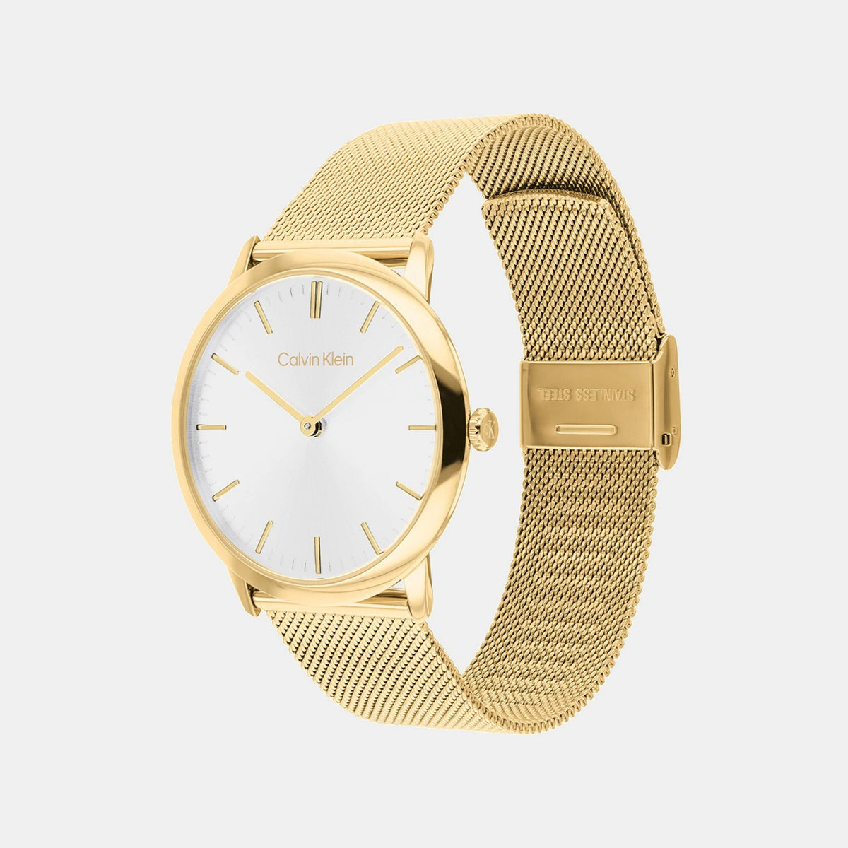 Men Quartz Silver Dial Analog Mesh Watch 25200602