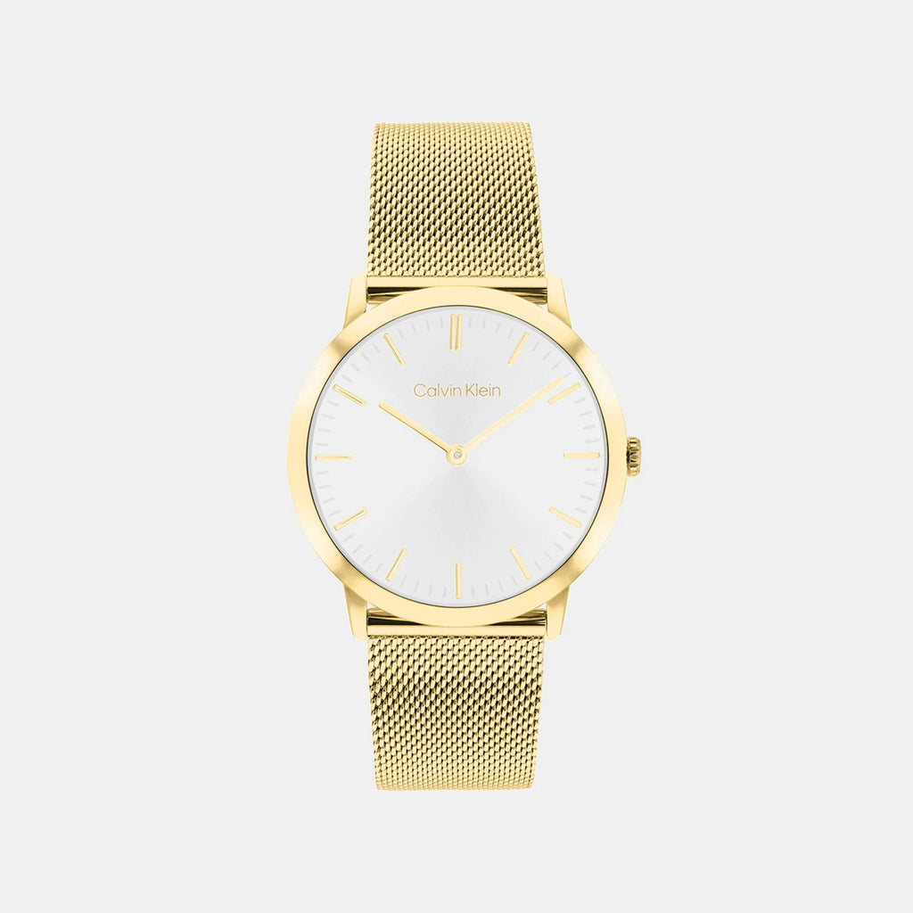 Men Quartz Silver Dial Analog Mesh Watch 25200602