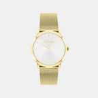 Men Quartz Silver Dial Analog Mesh Watch 25200602