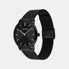 Men Quartz Black Dial Analog Mesh Watch 25200603