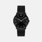 Men Quartz Black Dial Analog Mesh Watch 25200603