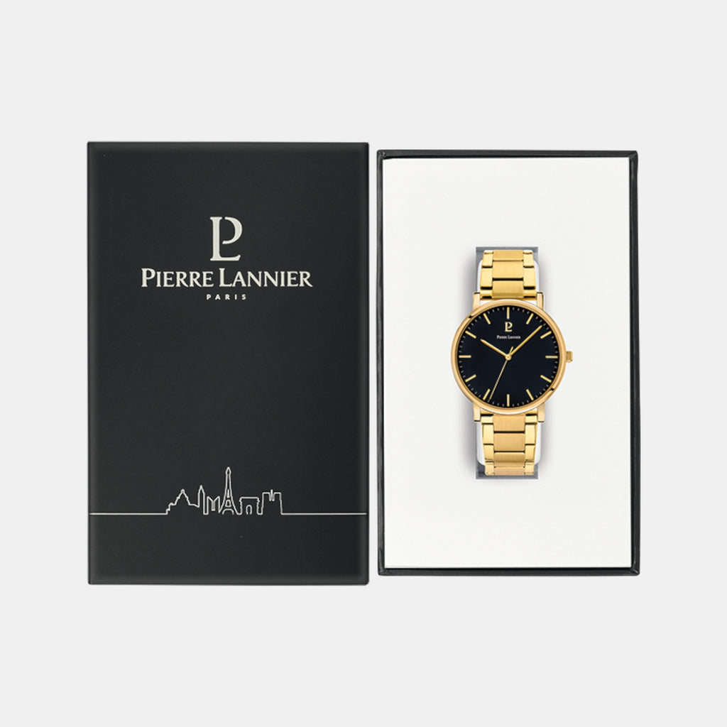 Essential Men Quartz Black Dial Analog Stainless Steel Watch 252G032