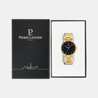 Essential Men Quartz Black Dial Analog Stainless Steel Watch 252G032