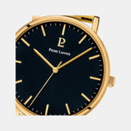 Essential Men Quartz Black Dial Analog Stainless Steel Watch 252G032