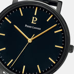 Essential Men Quartz Black Dial Analog Stainless Steel Watch 252G439