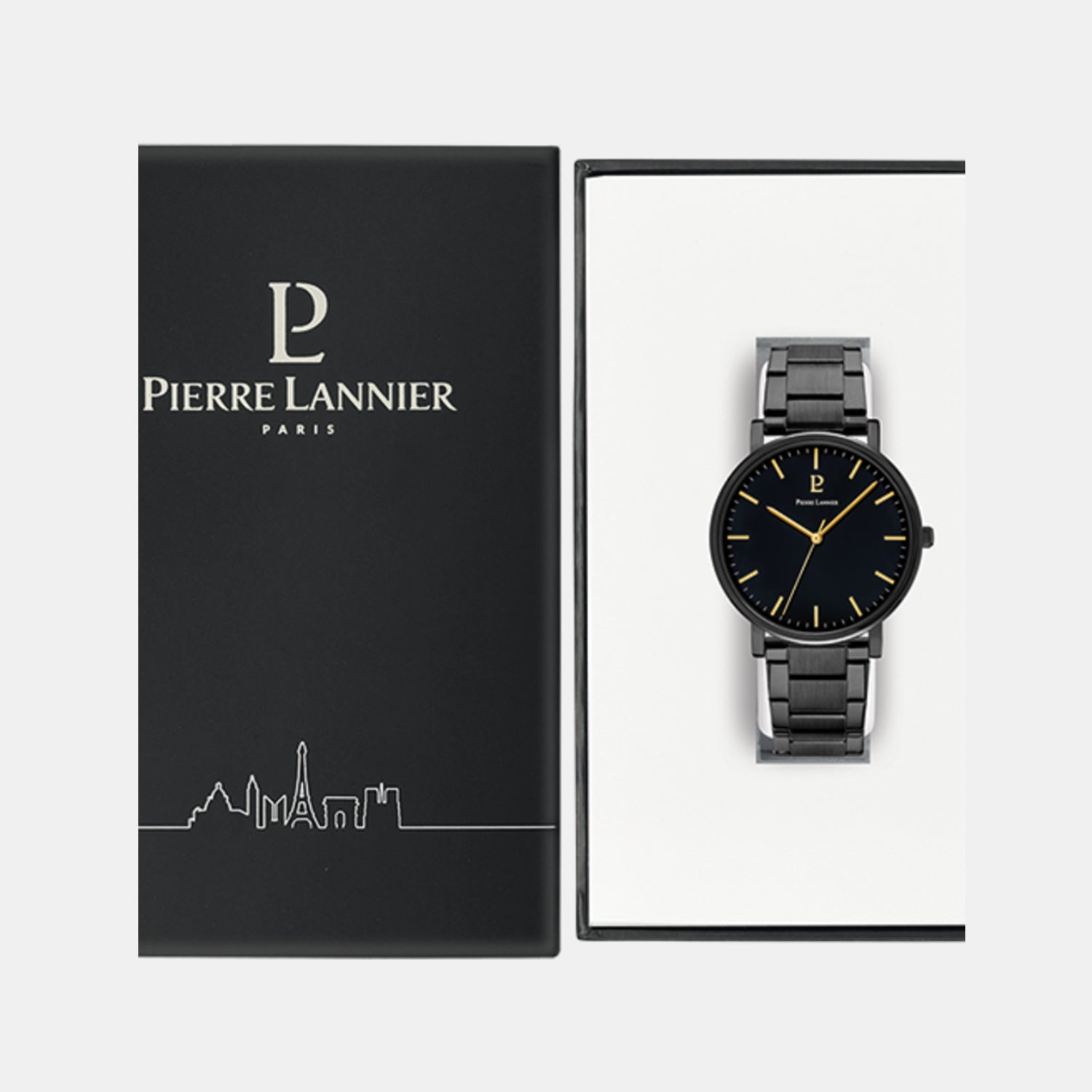 Pierre Lannier Essential Men Quartz Black Dial Analog Stainless Steel Watch 252G439-3