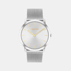 Unisex Quartz Silver Dial Analog Stainless Steel Watch 25300001