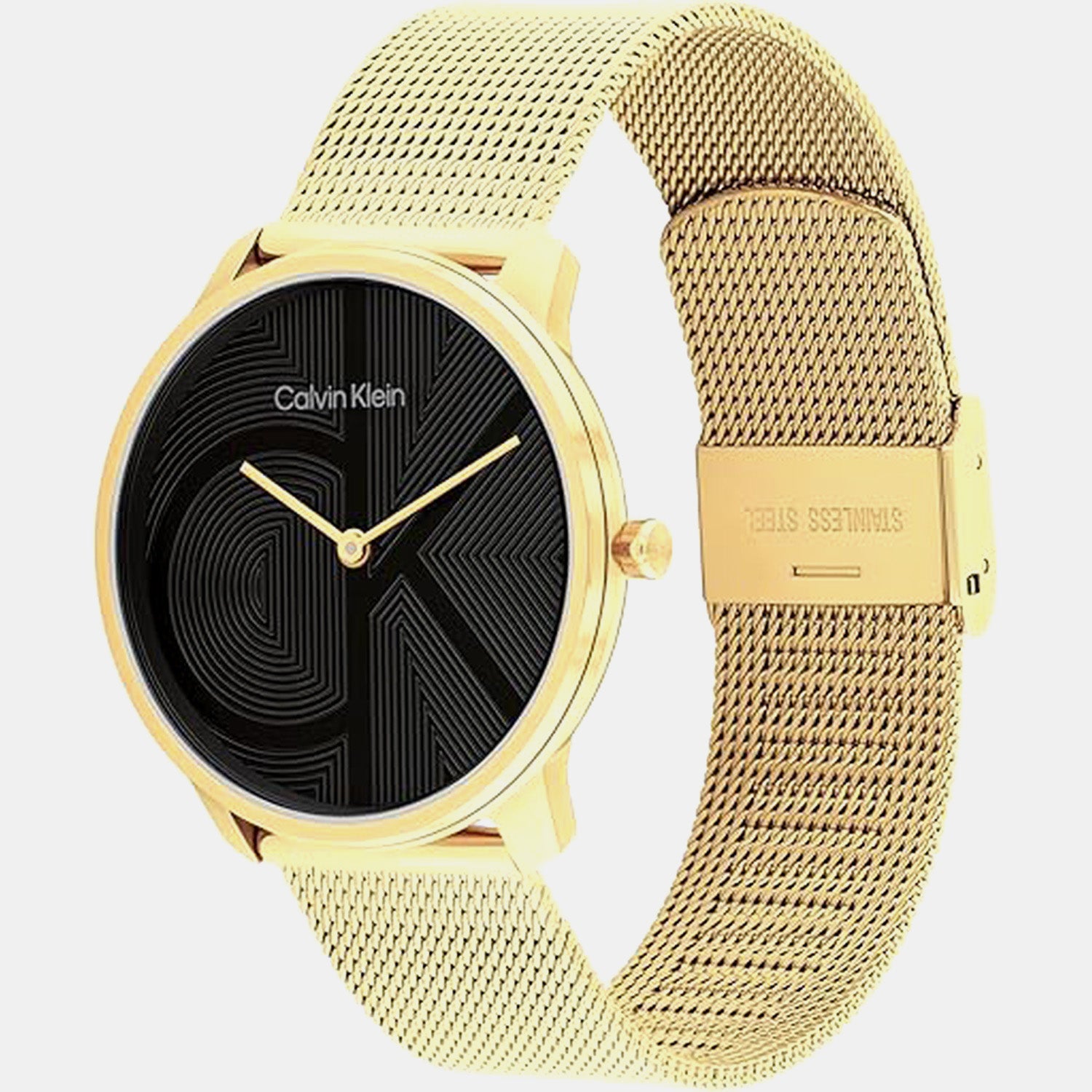 Ck Iconic Women Quartz Black Dial Analog Mesh Watch 25300016