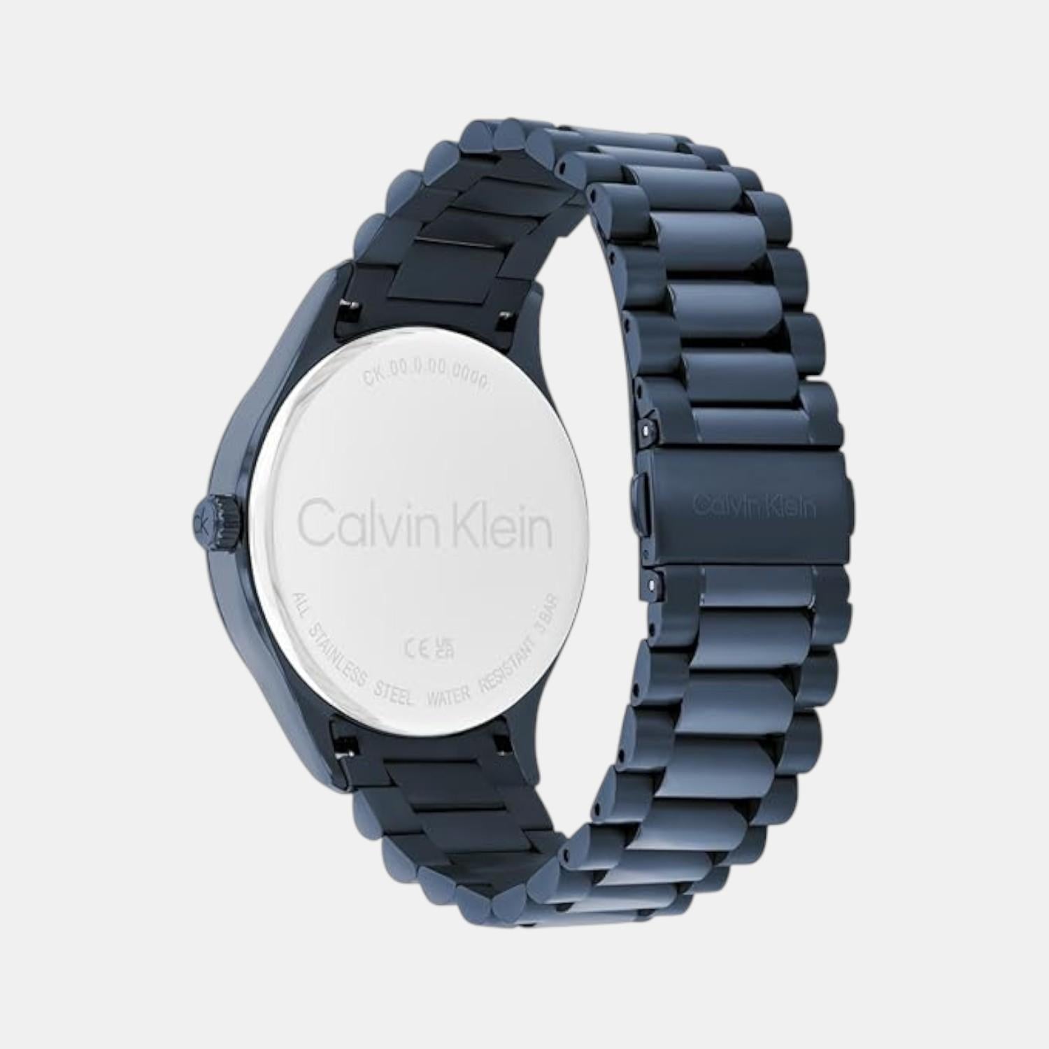 Iconic Men Quartz Blue Dial Analog Stainless Steel Watch 25300026