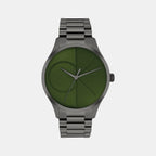 Iconic Unisex Quartz Green Dial Analog Stainless Steel Watch 25300027
