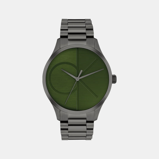 Iconic Unisex Quartz Green Dial Analog Stainless Steel Watch 25300027