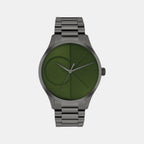 Iconic Unisex Quartz Green Dial Analog Stainless Steel Watch 25300027