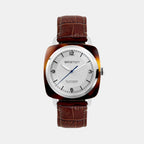 Clubmaster Legend Classic HMS Unisex Automatic White Dial Analog Leather Watch 25639.SA.T.2.LABR