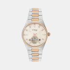 Women Automatic Rose Gold Dial Analog Metal Watch 2567-M130305